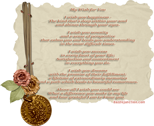 Wish For You Friendship Poems greeting image