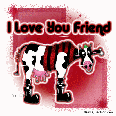 I Love You Friend - Quirky Cow Friendship greeting image
