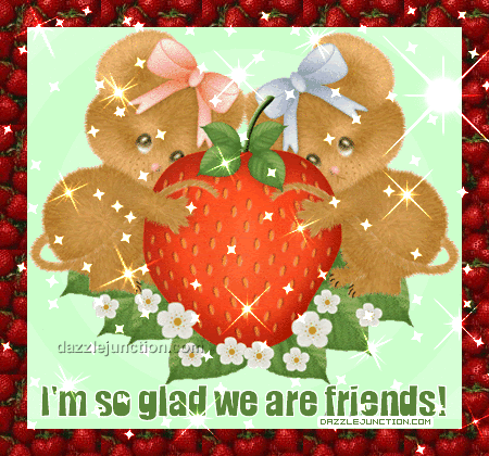 Glad Friends Strawberry Friendship greeting image