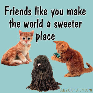 World Sweeter Place Friendship greeting image
