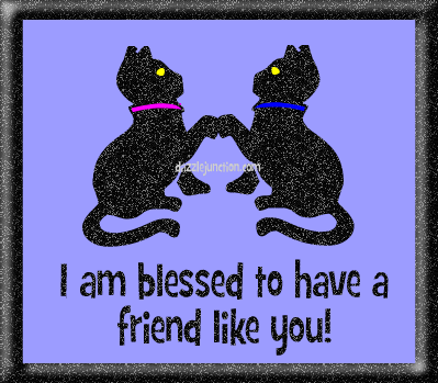 Blessed Friend Black Cats Friendship greeting image