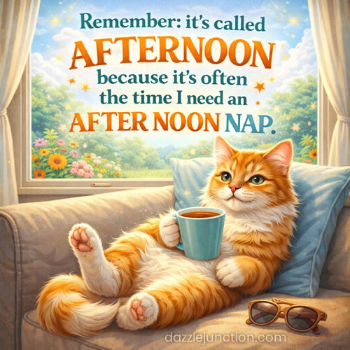 Cat Nap Good Afternoon greeting image
