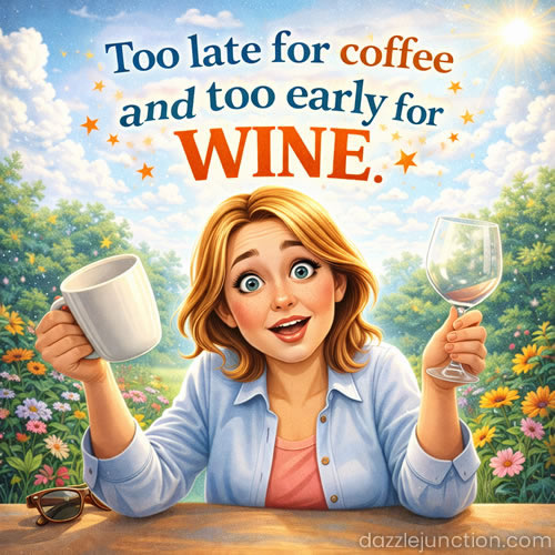Coffee Or Wine Good Afternoon greeting image