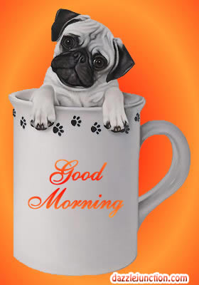Dog In Cup Good Morning greeting image