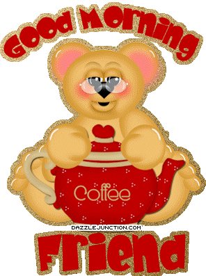 Friend Bear Coffee Good Morning greeting image