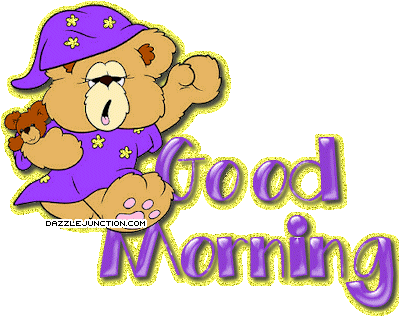Yawn Bear Good Morning greeting image