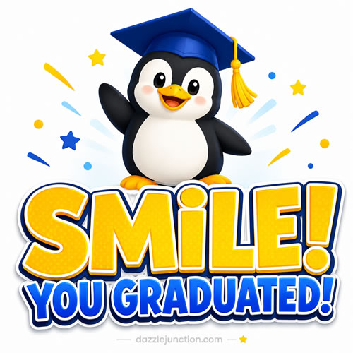 Smile Penguin Graduation greeting image