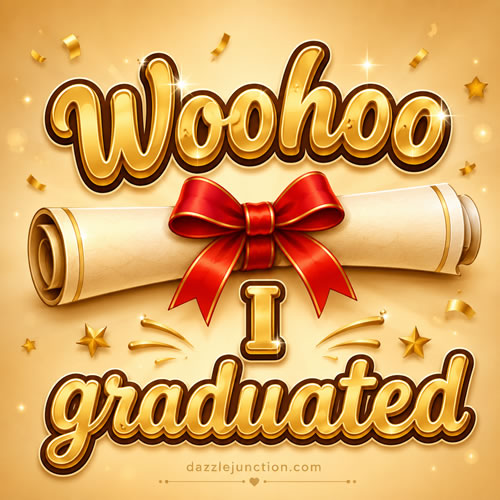 Woohoo I Graduated Graduation greeting image