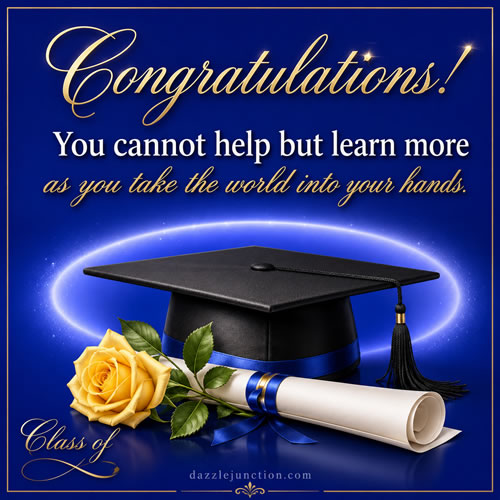 World In Hands Graduation greeting image