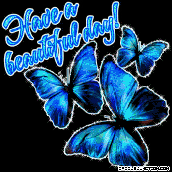Beautiful Blue Butterflies Great Day greeting image