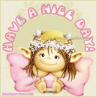 Pink Blinking Cutie Great Day greeting image