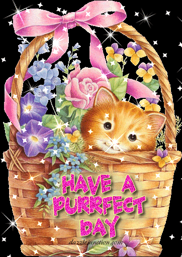 Purrfect Day Glitter Great Day greeting image