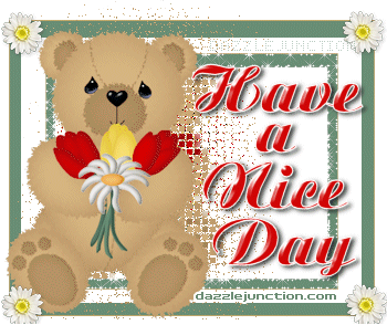 Nice Day Bear Flower Great Day greeting image