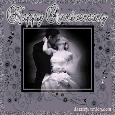 Kissing Couple Happy Anniversary greeting image