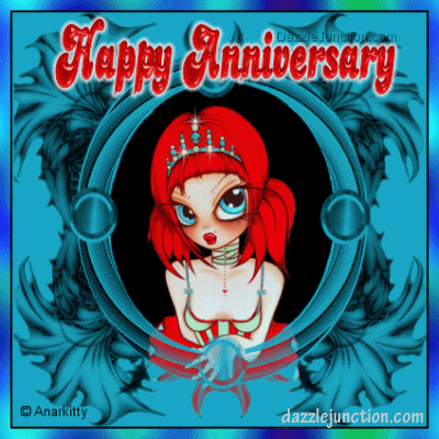 Blue Anniversary Happy Anniversary greeting image