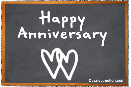 Chalkboard Wish Happy Anniversary greeting image