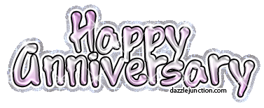 Silver Glitter Happy Anniversary greeting image