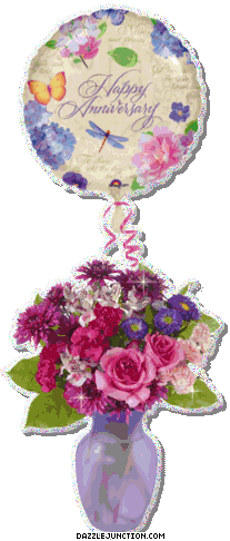 Floral Bouquet Happy Anniversary greeting image