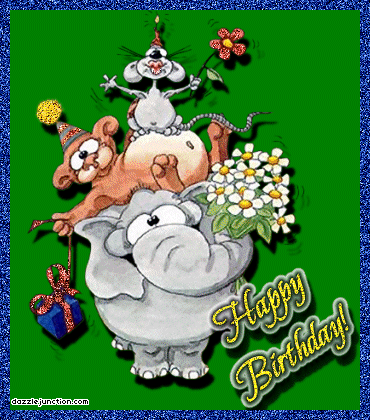 Animal Pyramid Happy Birthday greeting image