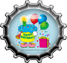 Birthday Bottle Cap Happy Birthday greeting image