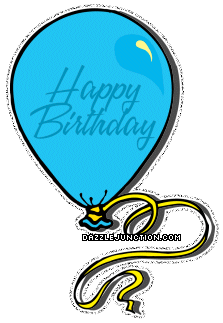 Blue Balloon Happy Birthday greeting image