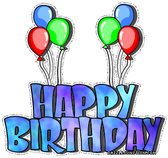 Blue Balloons Happy Birthday greeting image