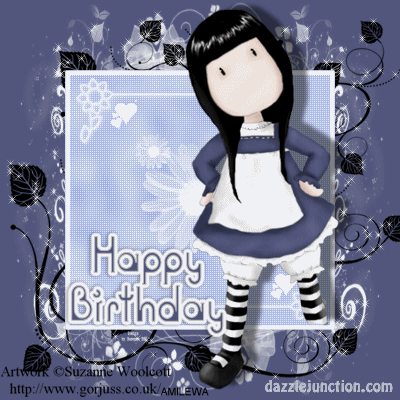 Blue Birthday Happy Birthday greeting image