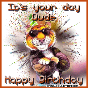 Dude Tiger Bday Happy Birthday greeting image