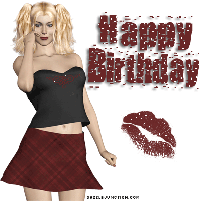 Girl Lips Bday Happy Birthday greeting image