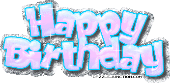 Glitter Pink Happy Birthday greeting image