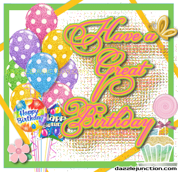 Great Bday Balloons Happy Birthday greeting image