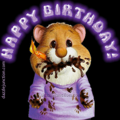 Messy Cake Eater Happy Birthday greeting image