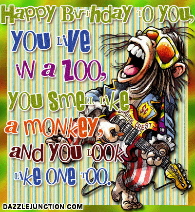 Monkey Birthday Happy Birthday greeting image