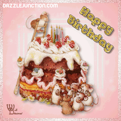 Mouse Party Happy Birthday greeting image