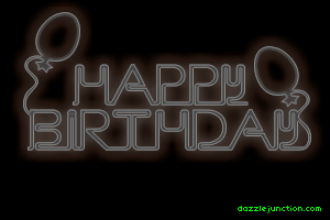 Neon Birthday Wish Happy Birthday greeting image