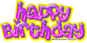Pink Yellow Happy Birthday greeting image
