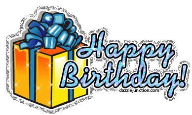 Present Yellow Happy Birthday greeting image
