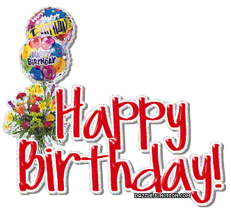 Red Balloon Bouquet Happy Birthday greeting image