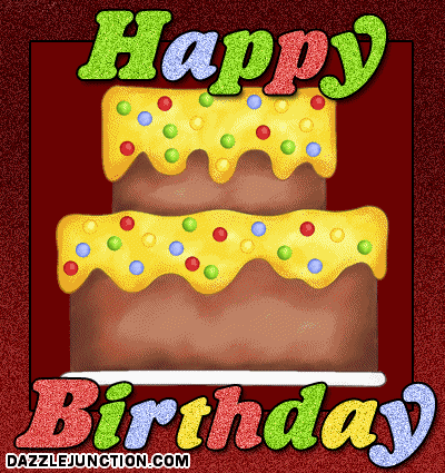 Stacked Birthday Cake Happy Birthday greeting image