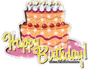Tall Cake Happy Birthday greeting image