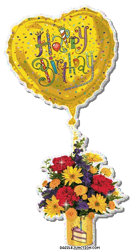 Yellow Bouquet Happy Birthday greeting image