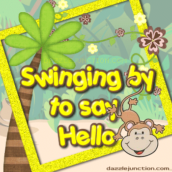 Monkey Swinging Hello image