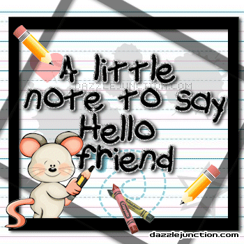 Mouse Little Note Hello greeting image