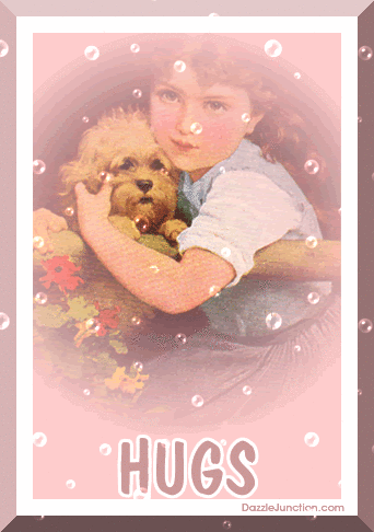 Girl Hugs Dog