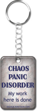 My Work Done Keyrings greeting image