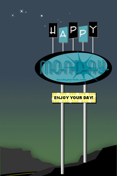 Monday Blue Vintage Sign