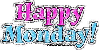 Pink Blue Glitter Monday greeting image
