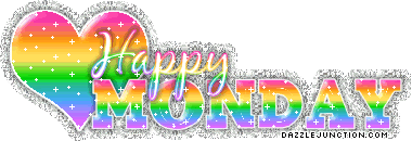 Rainbow Heart Glitter Monday greeting image