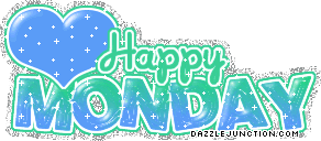 Blue Green Glitter Monday greeting image