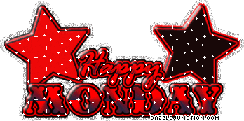 Red Black Glitter Monday greeting image